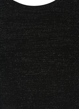 Långärmad blus med glitter, Black, Packshot image number 2