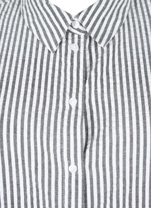Lång randig bomullsskjorta, Black, Packshot image number 2