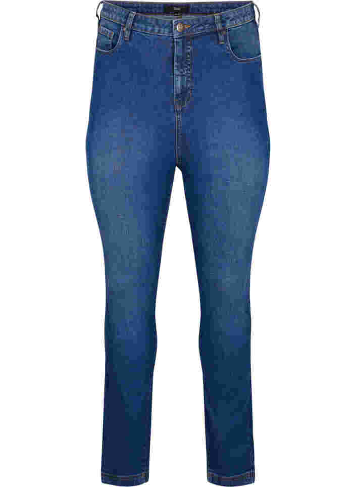 Bea jeans med super slim fit och extra hög midja, Blue denim, Packshot image number 0