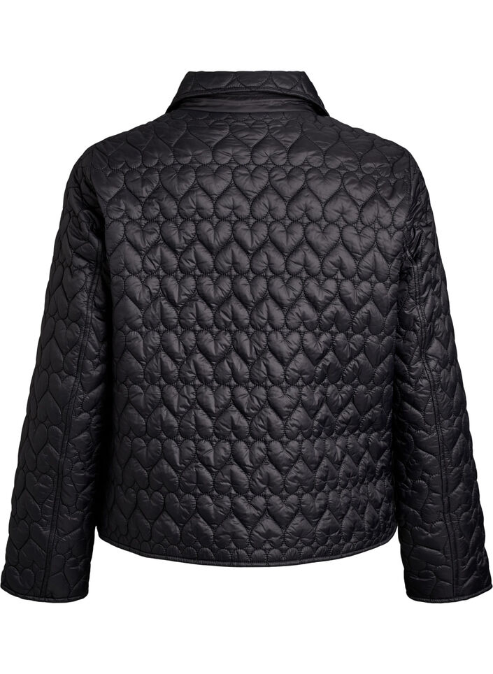 L&auml;tt vadderad jacka med dekorativ quiltning, Svart, Packshot image number 1