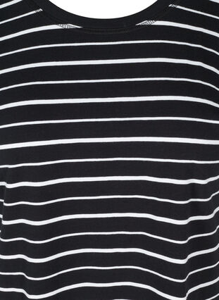 Randig t-shirt i bomull, Black/White Stripe, Packshot image number 2