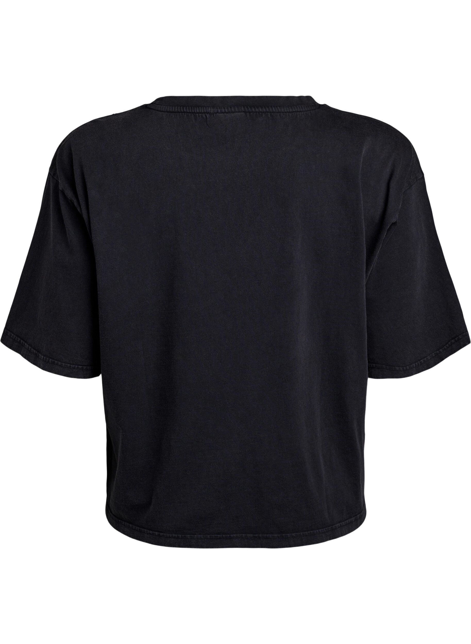 Zizzi Boxig t-shirt med p&auml;rlor och strass, Gr&aring;, Packshot image number 1