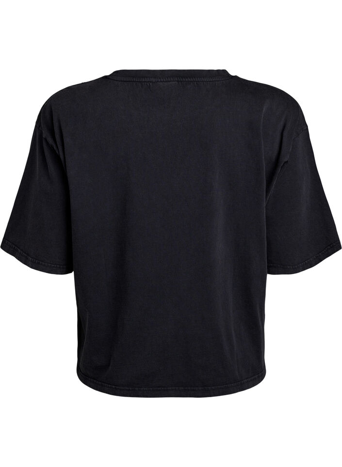 Boxig t-shirt med pärlor och strass, Grå, Packshot image number 1