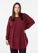 L&aring;ng stickad blus med kulknappar, M&ouml;rk Bordeaux, Model image number 0