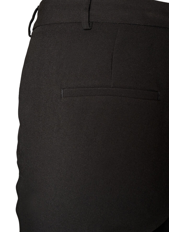 Kostymbyxor med h&ouml;g midja och pressveck, Svart, Packshot image number 3