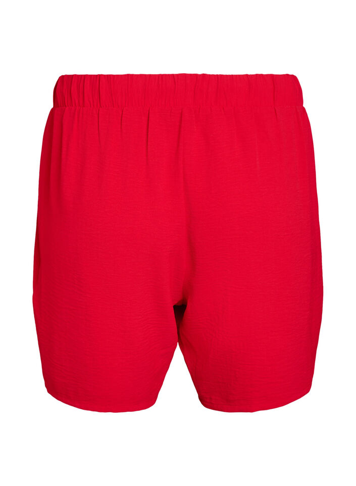 Shorts med fickor och res&aring;r i midjan, R&ouml;d, Packshot image number 1