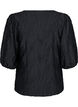 Blus med struktur och 3/4-&auml;rmar, Svart, Packshot image number 1