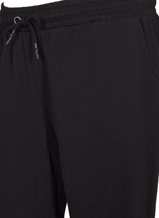 Lösa sweatpants med fickor, Black, Packshot image number 3
