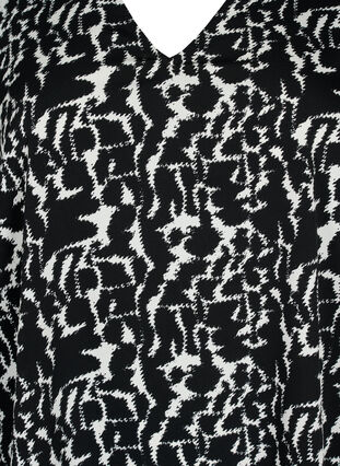 FLASH - V-ringad tunika med tryck , Black White AOP, Packshot image number 2