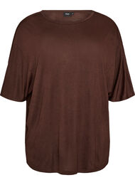 L&ouml;s t-shirt i viskosjersey, Brun