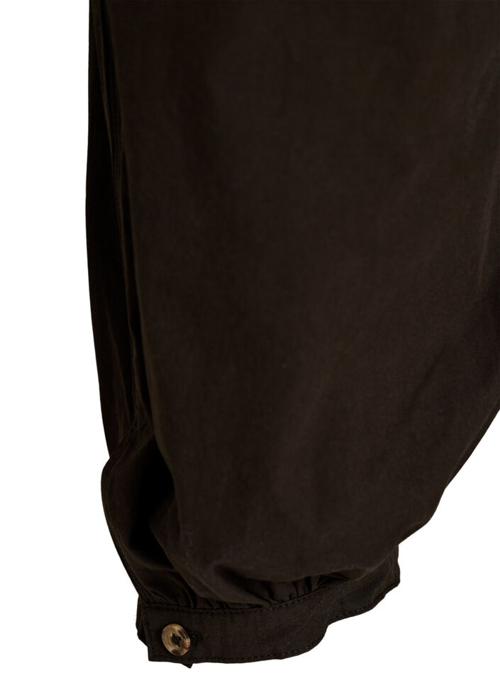 Ballongbyxor i bomull med h&ouml;g midja, Brun, Packshot image number 3