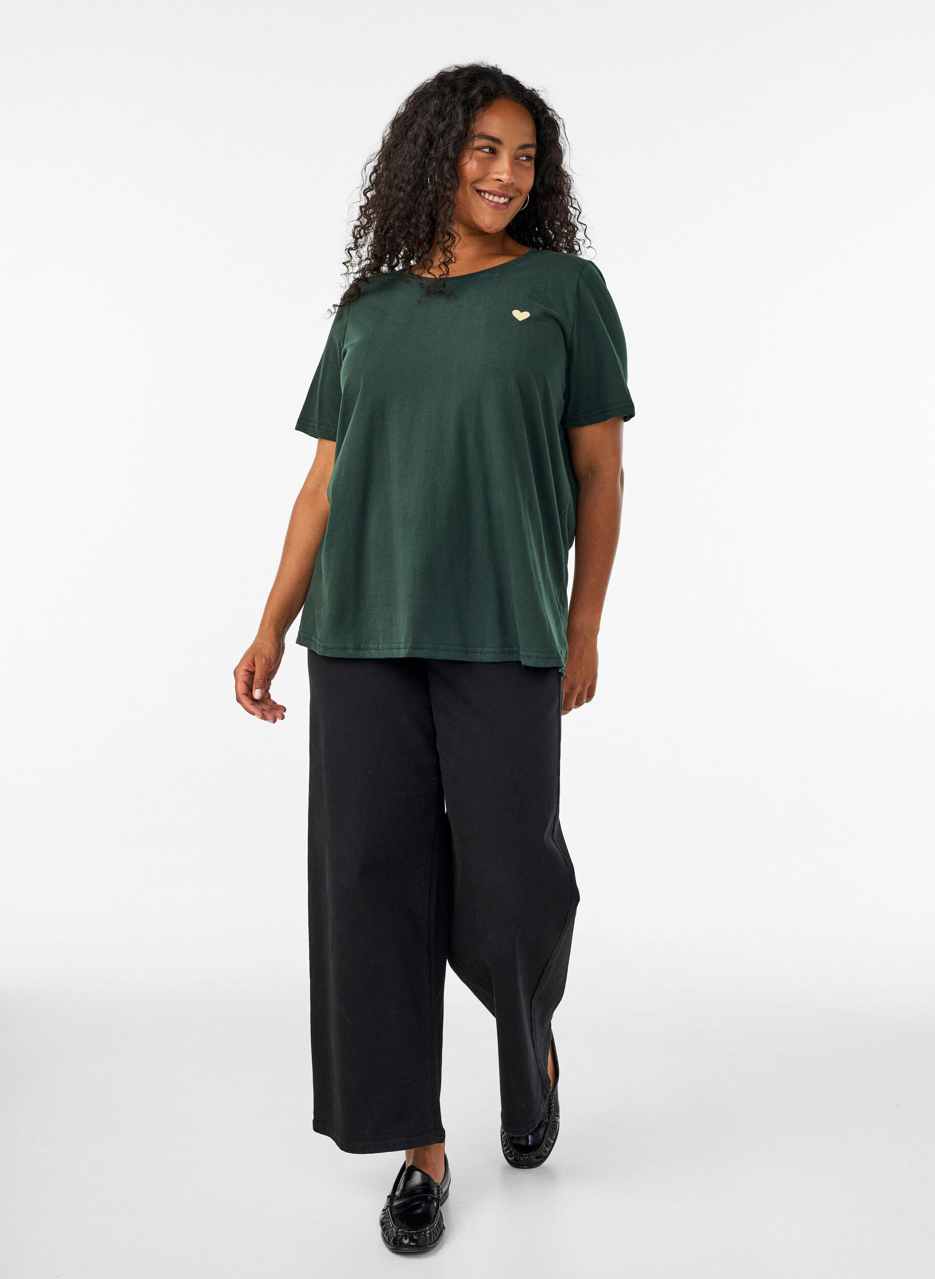 ZizziT-shirt med tryck, Gr&ouml;n, Model image number 1