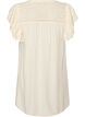 Tunika med broderie anglaise och volang&auml;rmar, Beige, Packshot image number 1