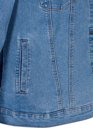 FLASH - jeansjacka i stretchig bomullsblandning, Blue Denim, Packshot image number 3