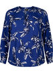 FLASH - Långärmad blus med tryck, Navy Blazer Flower, Packshot image number 0