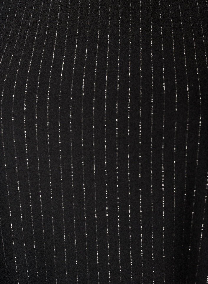 Peplumblus med glitterr&auml;nder, Svart, Packshot image number 2