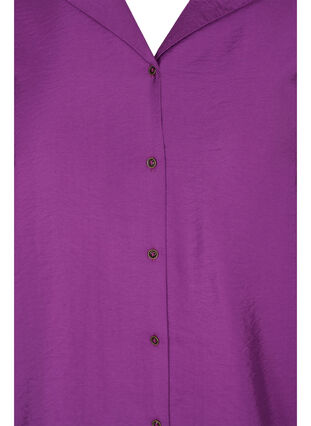 Skjorta i viskos med smockade ärmar, Grape Juice, Packshot image number 2
