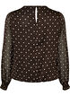 Prickig blus i chiffong med transparenta &auml;rmar, Brun, Packshot image number 1
