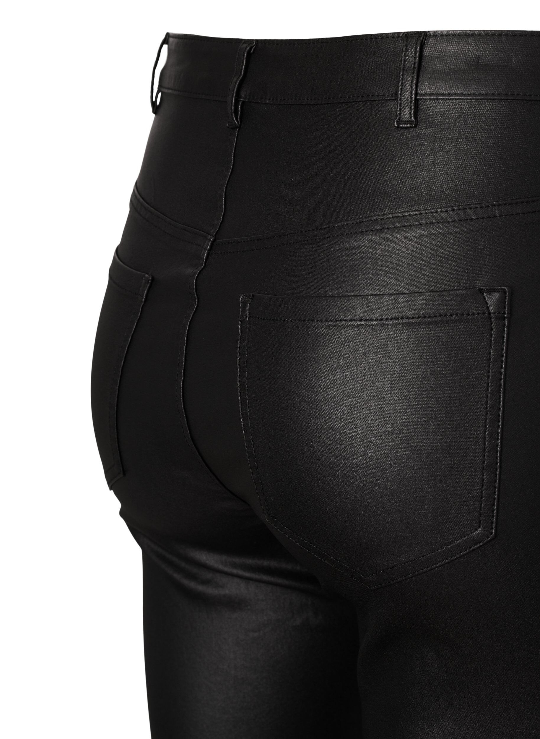 Zizzi Coated Ellen-jeans med bootcut, Black, Packshot image number 3