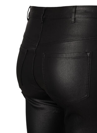 Coated Ellen-jeans med bootcut, Black, Packshot image number 3