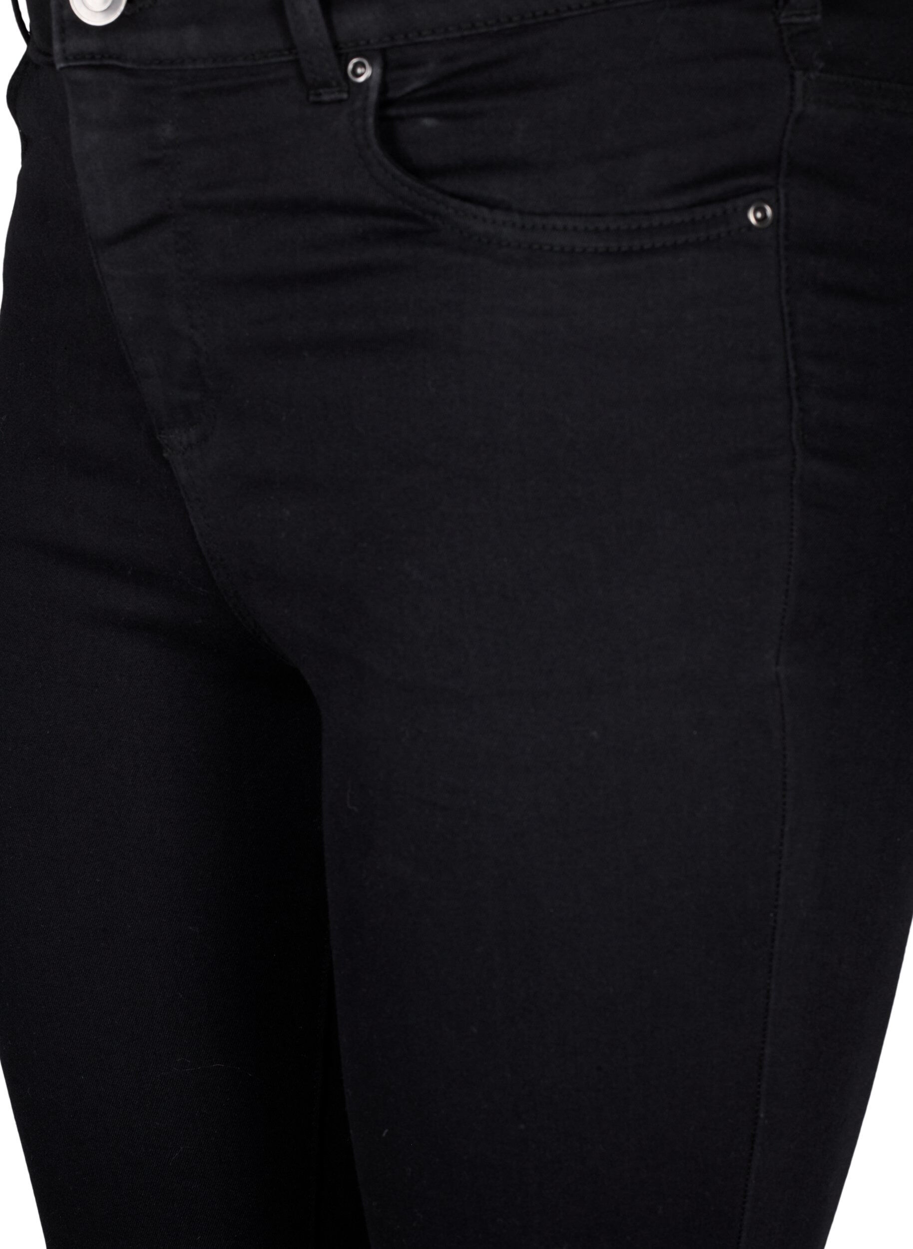 Zizzi Mycket &aring;tsittande jeans med h&ouml;g midja, Black, Packshot image number 2