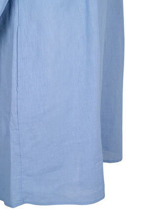 Kort klänning i bomullsblandning med linne, Faded Denim, Packshot image number 3