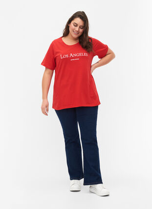 T-shirt från FLASH med tryck, High Risk Red, Model image number 2