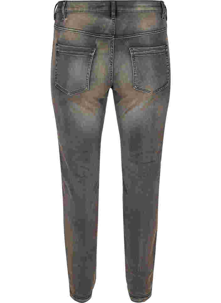 Slim fit Emily jeans med normalhög midja, Dark Grey Denim, Packshot image number 1