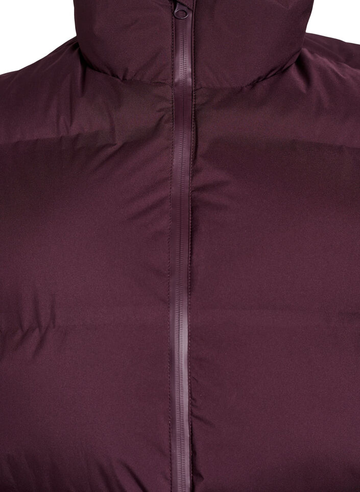 Kort pufferjacka med h&ouml;g krage, M&ouml;rk Bordeaux, Packshot image number 2