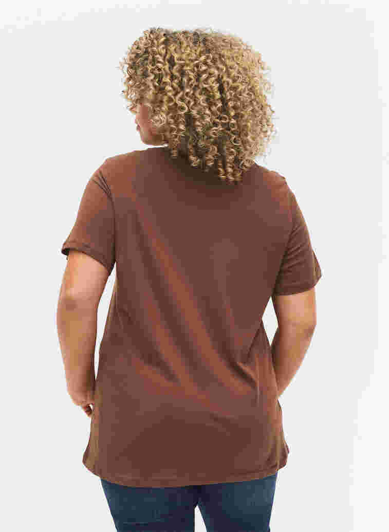 T-shirt i bomull med korta ärmar, Chestnut Change, Model image number 1