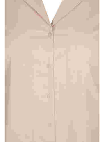 Lång bomullsskjorta med korta ärmar, Humus, Packshot image number 2