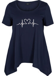 A-linjeformad t-shirt i bomull, Night Sky Silv Heart
