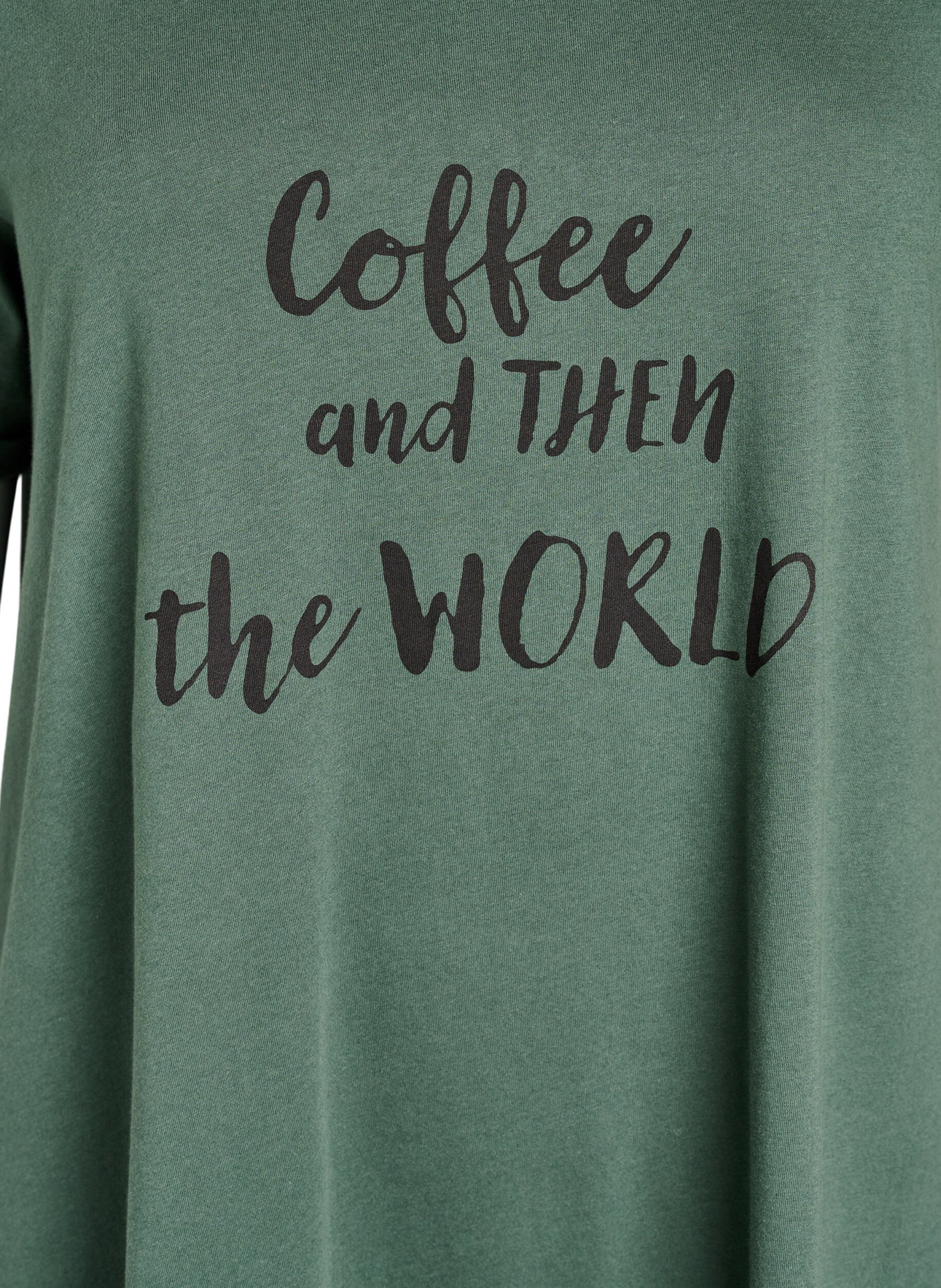 Zizzi Kort&auml;rmat nattlinne i ekologisk bomull, Gr&ouml;n, Packshot image number 2