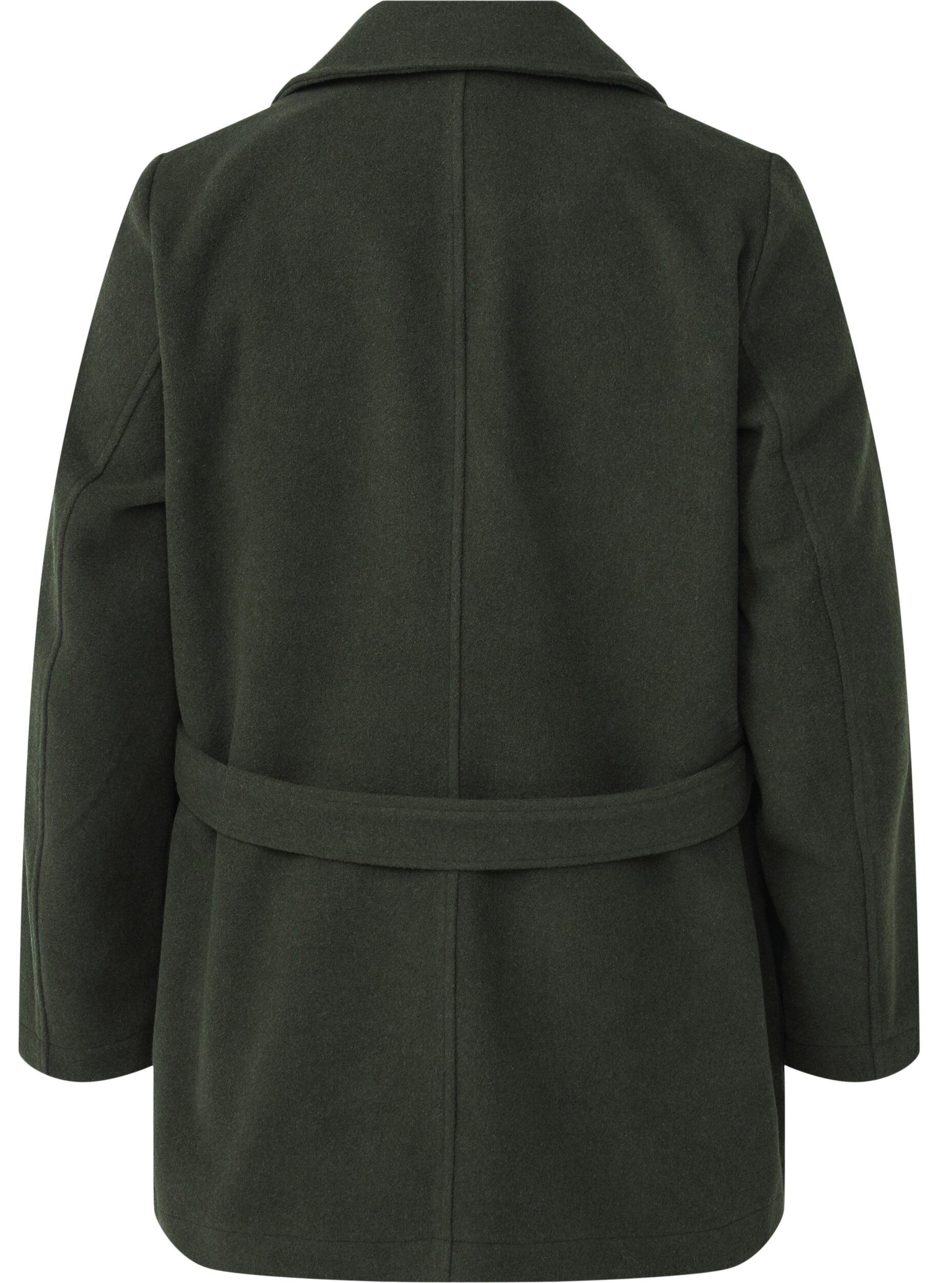 Zizzi Kort ulljacka med b&auml;lte, Forest Night Mel., Packshot image number 1