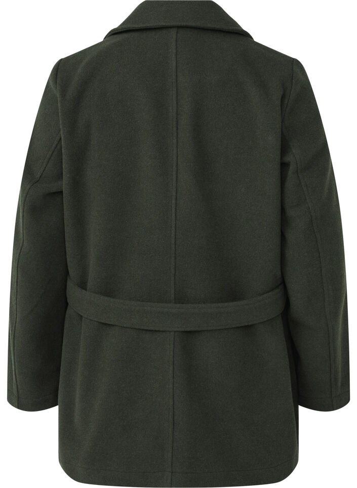 Kort ulljacka med bälte, Forest Night Mel., Packshot image number 1