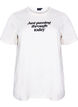 T-shirt i bomull med texttryck, Vit, Packshot image number 0