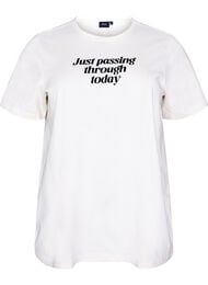 T-shirt i bomull med texttryck, Vit