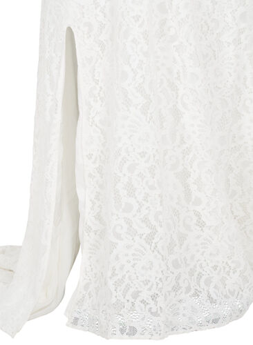 Brudklänning i spets med slits, Star White, Packshot image number 3