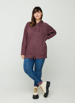 Sweatshirt med justerbar nederdel, Fudge Mel. , Model image number 2