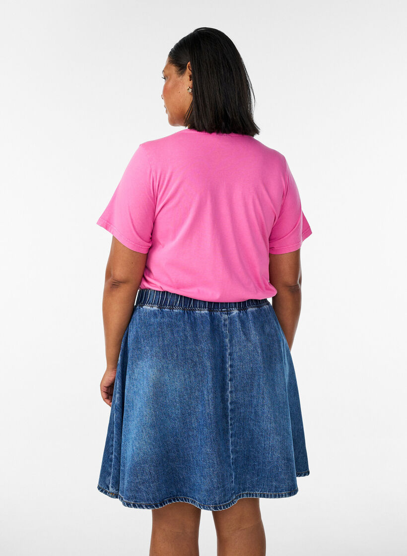 Kort jeanskjol, Bl&aring;, Model image number 2