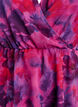 Blus i chiffong med blommor och korta &auml;rmar, R&ouml;d, Packshot image number 2