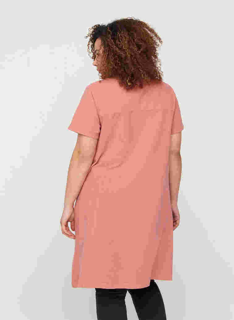 Kortärmad klänning i bomull, Canyon Rose , Model image number 1