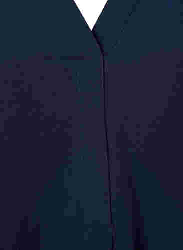 Enfärgad blus med v-hals, Navy Blazer, Packshot image number 2