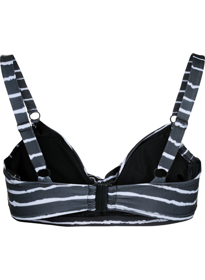 Bikinibehå med tryck och bygel, Black White Stripe, Packshot image number 1