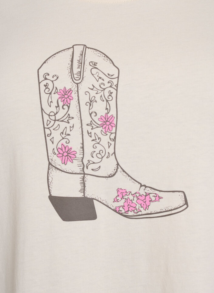 T-shirt med tryck, Vanilla, Packshot image number 2