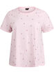 T-shirt i ekologisk bomull med broderade motiv, Rosa, Packshot image number 0