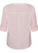 Bomullsblus med v-ringning, Rosa, Packshot image number 1