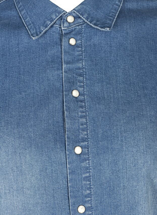 Denimskjorta med puffärmar, Blue denim, Packshot image number 2