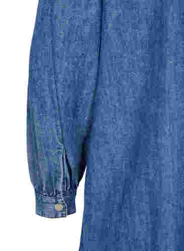 Denim skjortklänning i bomull, Dark blue denim, Packshot image number 3