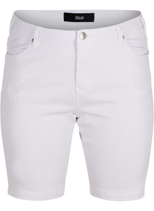 Slim fit Emily shorts med normalhög midja, Bright White, Packshot image number 0